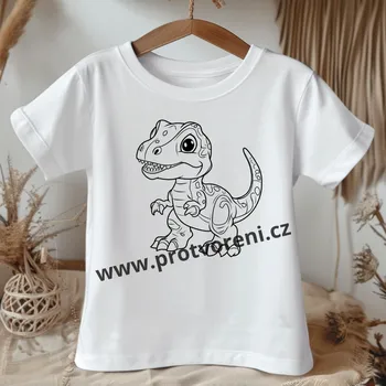Chlapecké tričko Tričko jako omalovánka Tričko k vybarvení, dětské, DINOSAURUS, 1 ks zvolte VELIKOST textilu ZDE:: 7/8 let Beagle