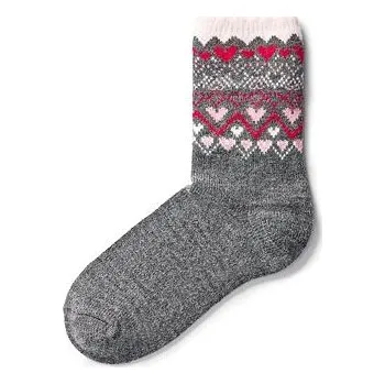 Pánské ponožky Vlnka Ponožky s ovčí vlnou Merino srdce šedá velikost 38-39