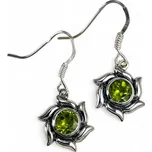 SOLARIS, stříbrné náušnice, peridot, Ag 925/1000