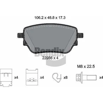 Brzdová destička Sada brzdových destiček, kotoučová brzda BENDIX Braking BPD2348