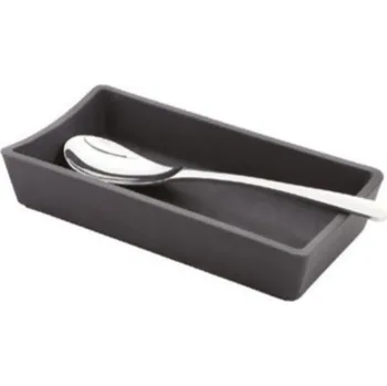 TOMGAST Basalt podstavec/miska pod lžíci 19,7 x 10,4 cm