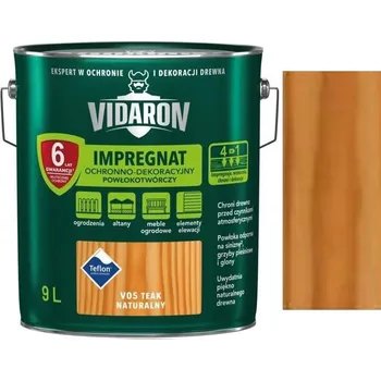 Lak na dřevo Vidaron Impregnat ochranná impregnační lazura na dřevo V05 Teak přírodní 9l