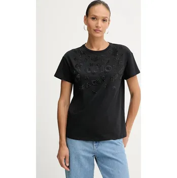 Dámské tričko Bavlněné tričko Liu Jo dámské, černá barva, TF5184.JS923 99C, vel. XS