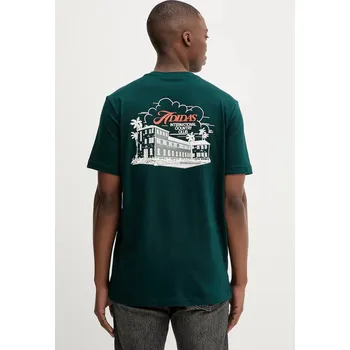 Pánské tričko Bavlněné tričko adidas Club Scenic JV8447 zelená 79X, vel. S