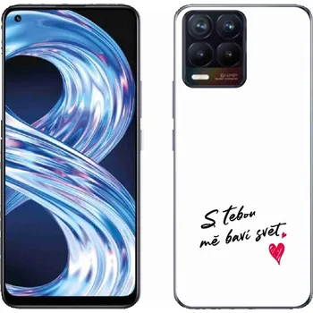 Pouzdro na mobilní telefon Gelový kryt mmCase na Realme 8 4G - zamilovaný text 1 bílé pozadí