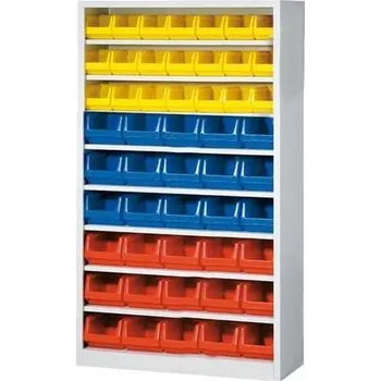 Dílenský regál Skříňový regál s boxy (51 ks)