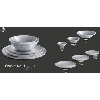 Talíř Granit No.1 - talíř mělký 20 cm, světlý, raw - bez glazury