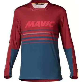 cyklistický dres Mavic Deemax Pro dres pánský dlouhý rukáv Red Dahlia/Poseidon 2020 vel. L