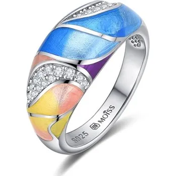 Prsten Luxusní stříbrný prsten s barevným smaltem STRP0629F + dárek zdarma