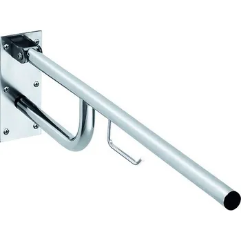 Madlo do koupelny Úchyt sklopný Bemeta Help s držákem TP 850 mm bez krytky nerez matný