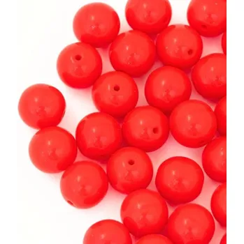 Dětské navlékací korálky CZ Korálek mačkaný kulička 8mm červená 93180 (20ks)