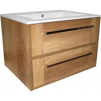 Koupelnový nábytek Koupelnová skříňka s keramickým umyvadlem Venis 80 dub country