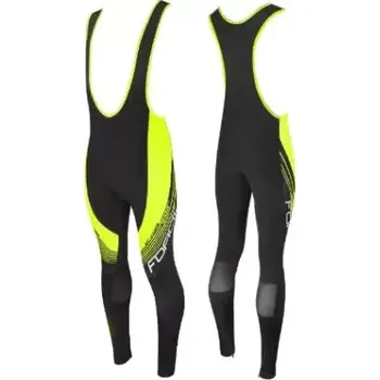 Cyklistické oblečení Force F58 kalhoty s laclem bez vložky černá-fluo vel. XS