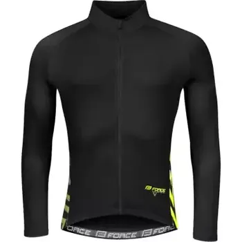 cyklistický dres Force Spike pánský dres dlouhý rukáv černá/fluo vel. XL