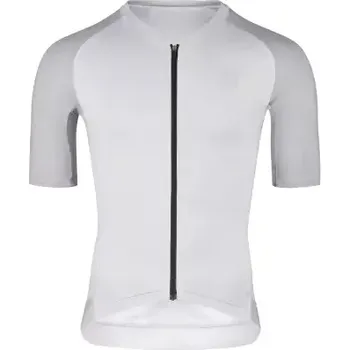 cyklistický dres Force Script pánský dres krátký rukáv světle šedá vel. M