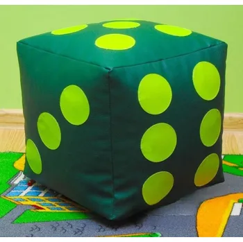 Taburet Dětský taburet KOSTKA 50 cm - tmavězelená + zelená