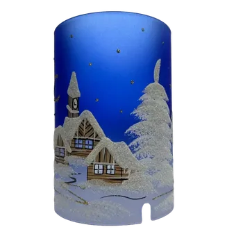 Svícen Skleněný válec 90/130 modrý