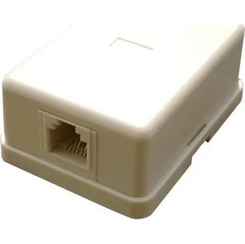 Elektrická zásuvka Telefonní zásuvka DATACOM UTP cat.3 RJ45 šedá Telefonní zásuvka, UTP, cat.3, RJ45, na omítku, šedá 2305