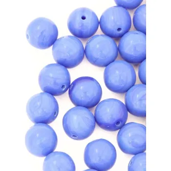 Dětské navlékací korálky CZ Korálek mačkaný kulička 8mm modrá 33050 (20ks)