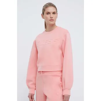 Dámská mikina Mikina Guess CINDRA dámská, oranžová barva, melanžová, V3BQ15 K7UW2 V3BQ15.K7UW2 03A, vel. S