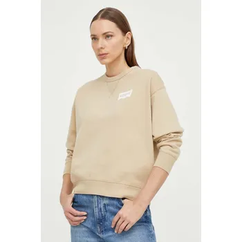 Dámská mikina Mikina Levi's dámská, béžová barva, s potiskem A7288 80C, vel. XS
