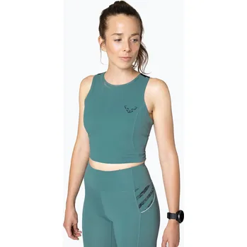 Dámské oblečení Dámské běžecké tričko DYNAFIT Trail Crop Top atlantic