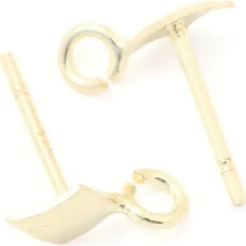 Náušnice CZ Náušnice puzeta kosodelník s očkem 8/6mm Ag925 gold plating 24kt