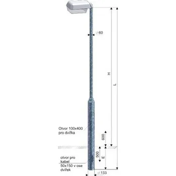 Venkovní osvětlení Stožár sad.bezp. KL4-133/60Z 2st 29-02-803-12915