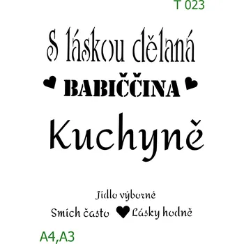 Šablona T 023 - A4 , Lepící fólie