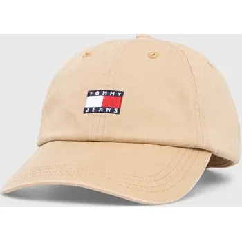 Čepice Bavlněná baseballová čepice Tommy Jeans AM0AM12020 béžová 80A, vel. ONE SIZE