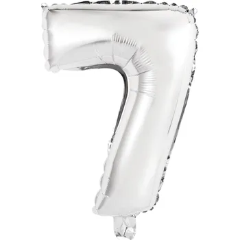 Balónek Amscan Fóliový balónek 40 cm číslice 7 - různé barvy Barva: Stříbrná