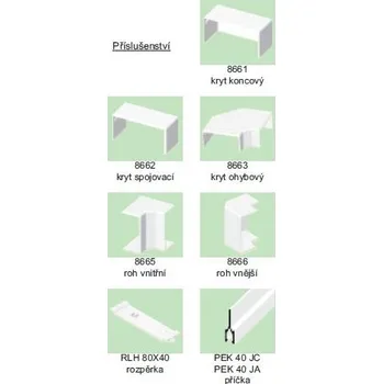 Elektroinstalační materiál Kryt LH 80 x 40 ohybový 8663 * KOPOS - KOLIN a.s. 41-06-270-40135