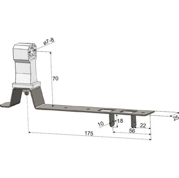 Hromosvod Podpěra PV 22 U plast 101333 DT TECHNIC s.r.o. 57-02-525-03143