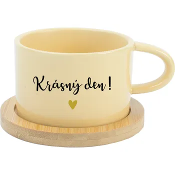 KRÁSNÝ DEN! - žlutý hrníček makronka 200 ml