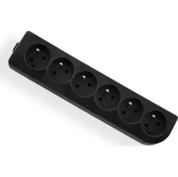 Elektrická zásuvka 6-zásuvka holá GN-60-2 černá 07-22-029-30714