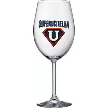 Sklenice SUPERUČITELKA (ZNAK) - čirá sklenice na víno 350 ml