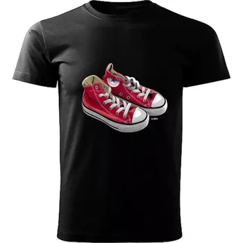 Chlapecké tričko tričko tenisky černé 5XL (tričko s teniskami )