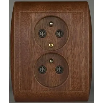 Elektrická zásuvka Zásuvka 2x DZ-A2-10-PK-LXDA dub rus SEZ - CZ s.r.o. 07-18-050-37110