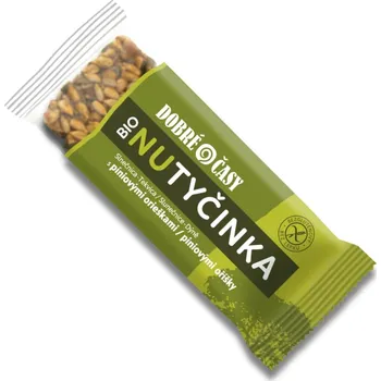 DOBRÉ ČASY | Bio NUTYČINKA s piniovými oříšky - 35 g bezlepková tyčinka pro rychlou a zdravou energii - 35 g