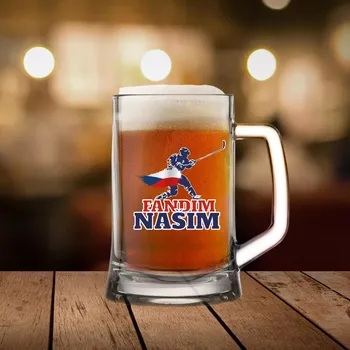 Sklenice FANDÍM NAŠIM (vlajka+hokejista) - pivní sklenice 0,5 l