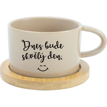 DNES BUDE SKVĚLÝ DEN - krémový hrníček makronka 200 ml