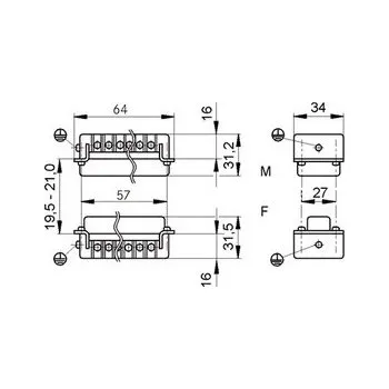 Konektor H-BE 10 BS DR zás. vložka 10193000 LAPP KABEL s.r.o. 35-12-013-10193