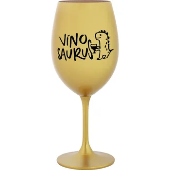 Sklenice VÍNOSAURUS - zlatá sklenice na víno 350 ml