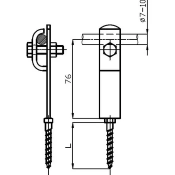 Hromosvod Podpěra PV 01 h Cu hmož. 310036 DT TECHNIC s.r.o. 57-02-525-33075