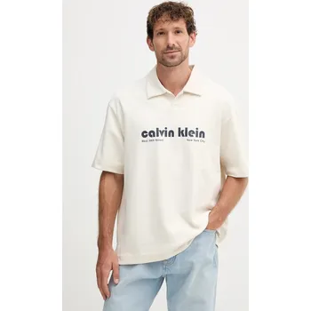 Polo tričko Calvin Klein Jeans LV04RC243G béžová 01X, vel. L