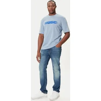 Pánské tričko HUGO T-Shirt Nalax 50543493 Světle modrá Regular Fit S