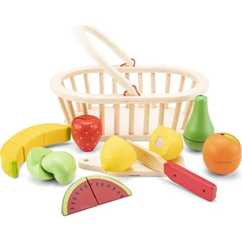 Hra na obchod New Classic Toys Sada krájení - košík s ovocem