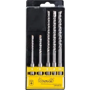 Vrták SADA 5 KUSŮ VRTÁKŮ DO BETONU S DVOJITOU SPIRÁLOU