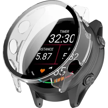 Příslušenství k chytrým hodinkám VSECHNONAMOBIL 114709 PC FULL COVER Plastový kryt se sklem pro Garmin Forerunner 570 47mm průhledný