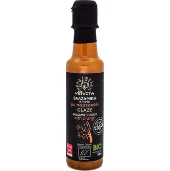 Ocet v4vita | Bio Krémová balzamiková redukce - Pomeranč 40% autentická výroba bez přidaného cukru a 'éček' - 200 ml